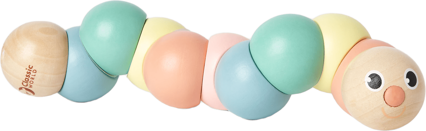 Rörlig larv i trä, från Classic, i färgen Multicolour.