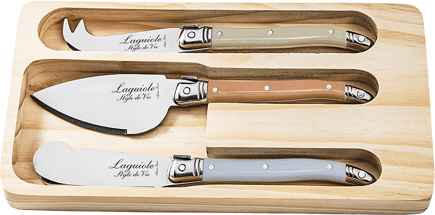 Style de Vie Ostkniv 3 set Laguiole, från Style de Vie, i färgen Pärlemo/Brun/Grå.