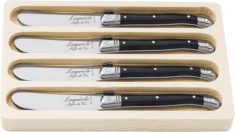 Style de Vie Smörkniv 4 set Laguiole, från Style de Vie, i färgen Svart.
