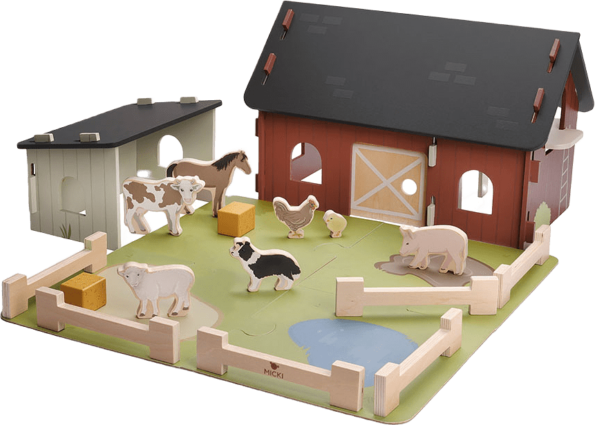 BONDGÅRD I TRÄ, från MICKI, i färgen Multi.