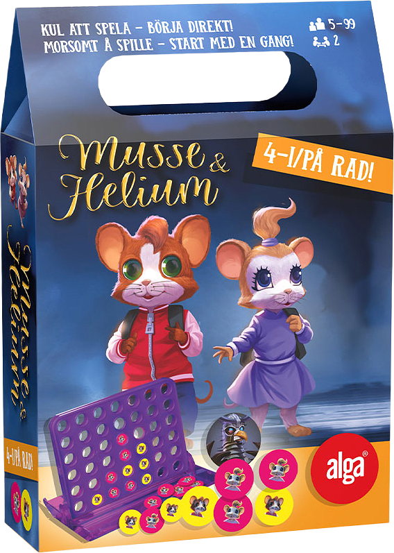Musse & Helium 4 i/på rad, från ALGA.