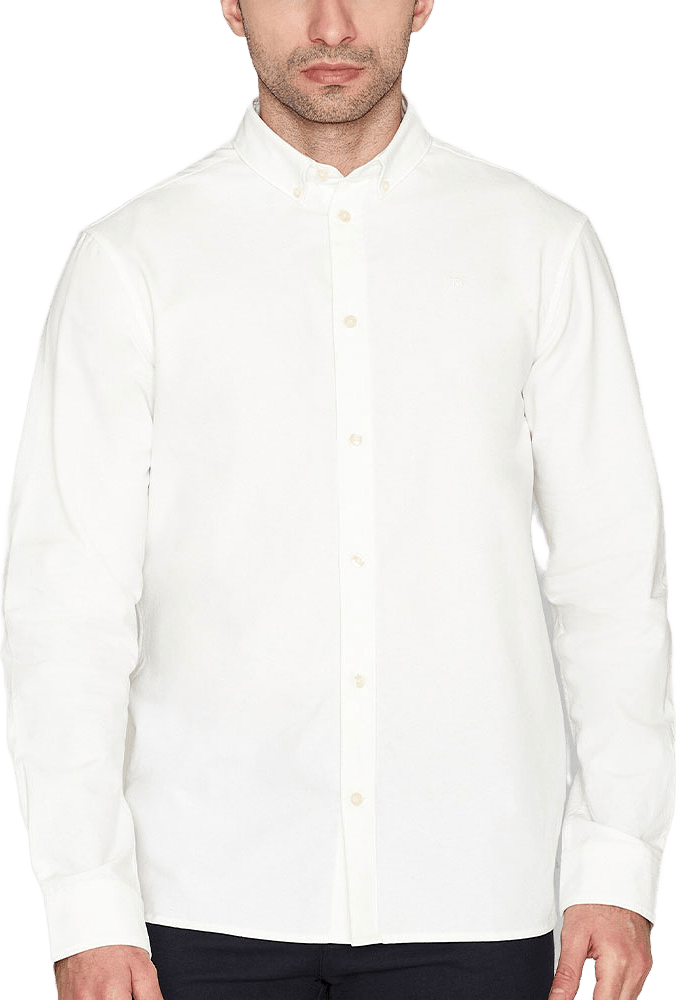 Harald Small owl oxford regular fit shirt - GOTS/Vegan, från Knowledge Cotton Apparel, i färgen Bright White.