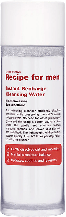 Instant Recharge Cleansing Water, från Recipe For Men.
