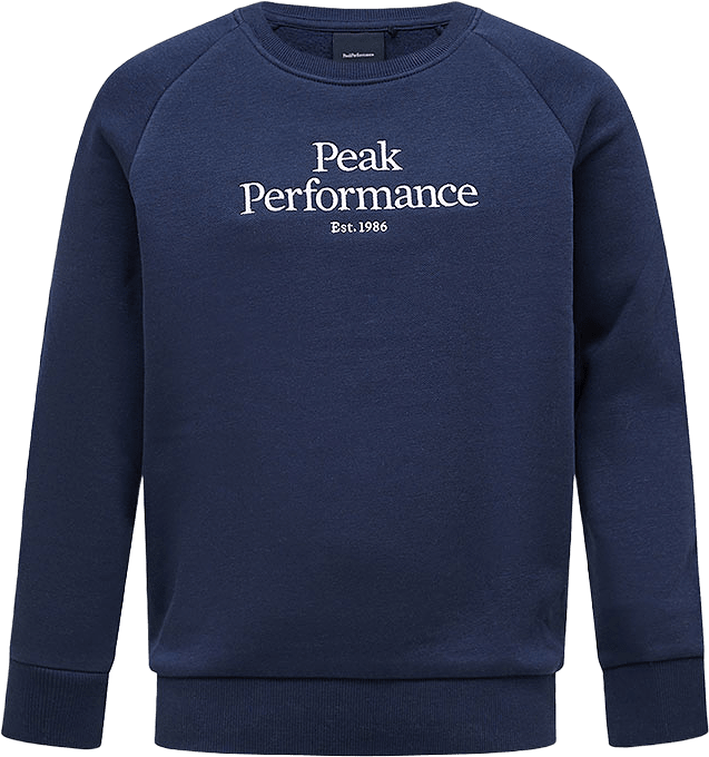 Jr Original Crew, från Peak Performance, i färgen Blue Shadow/Offwhite/.