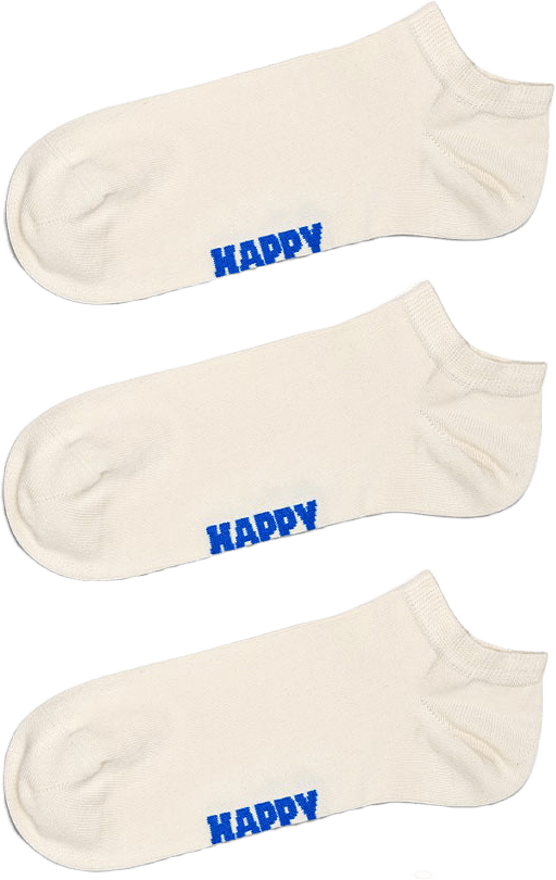 3-Pack Solid Low Socks, från Happy Socks, i färgen White.