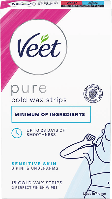 Pure Cold Wax Strips Bikini & Underarm Sensitive Skin, från Veet.