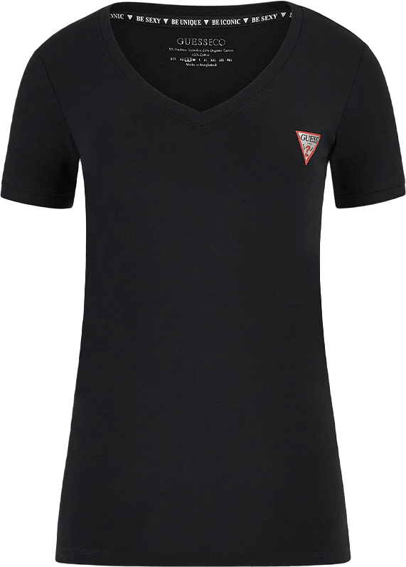 Ss Vn Mini Triangle T-shirt, från Guess, i färgen Jet Black A996.
