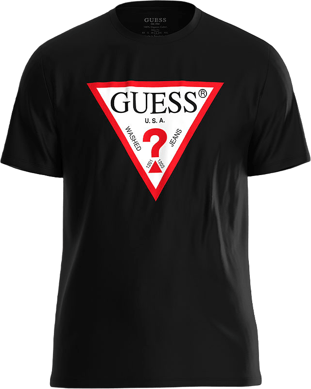 CN SS ORIGINAL LOGO TEE, från Guess, i färgen Jet Black A996.