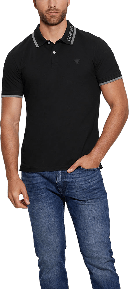 Lyle Ss Polo Shirt, från Guess, i färgen Jet Black A996.
