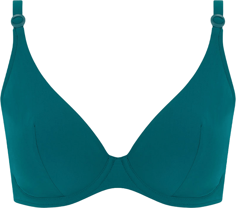 Celestial Plunge Underwired Bra, från Chantelle, i färgen Greenish Blue.