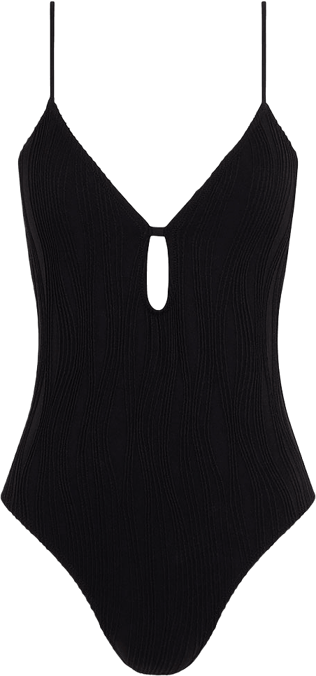 Pulp Swim Wirefree plunge t-shirt swimsuit, från Chantelle, i färgen Black.