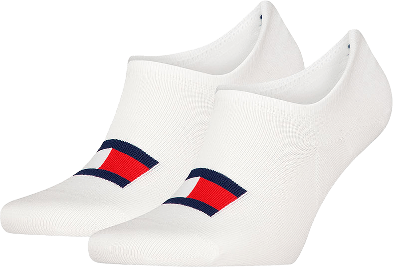 Tommy Hilfiger Unisex Invisible footie socks 2 pack, från Tommy Hilfiger, i färgen White.