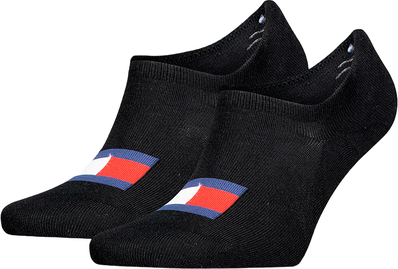 Tommy Hilfiger Unisex Invisible footie socks 2 pack, från Tommy Hilfiger, i färgen Black.