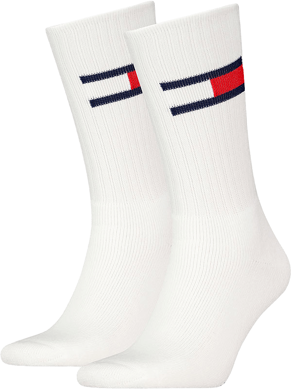 Tommy Hilfiger Unisex Crew socks 2 pack, från Tommy Hilfiger, i färgen White.
