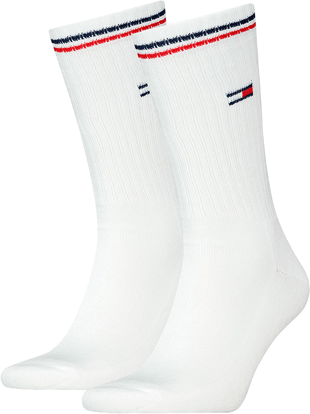 Tommy Hilfiger Unisex Crew socks 2 pack, från Tommy Hilfiger, i färgen White.