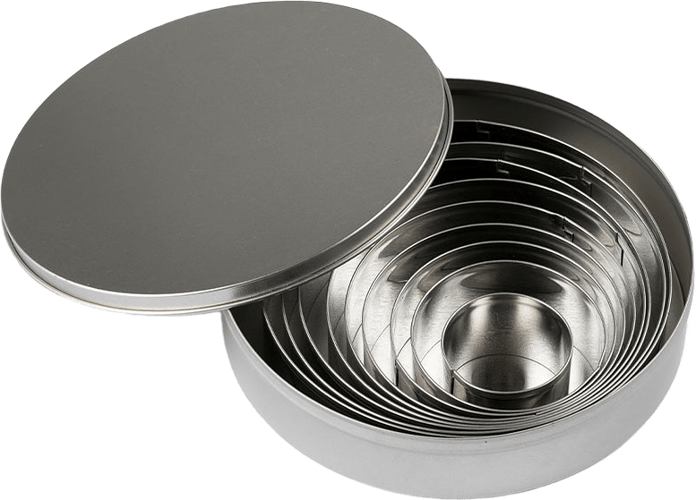 Utstickarset runt 9 st stål, från Blomsterbergs, i färgen Stål.