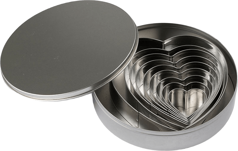 Utstickarset hjärta 9 st stål, från Blomsterbergs, i färgen Grå.