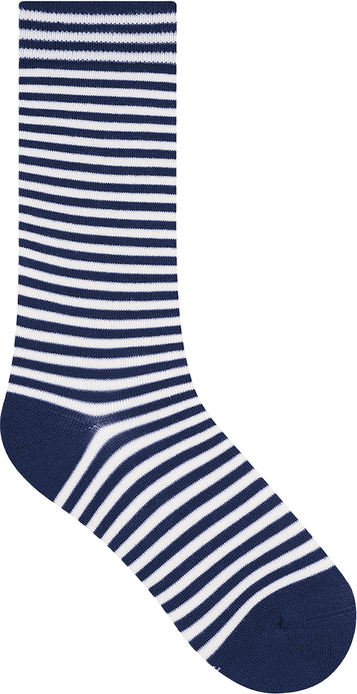 Randig bomullssocka, från BleuForêt, i färgen Encre/Écru.