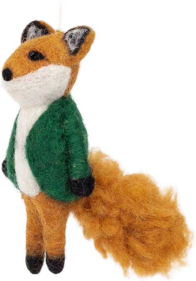 FOX IN GREEN JACKET Julhänge, från A World of Craft, i färgen Orange/Grön.