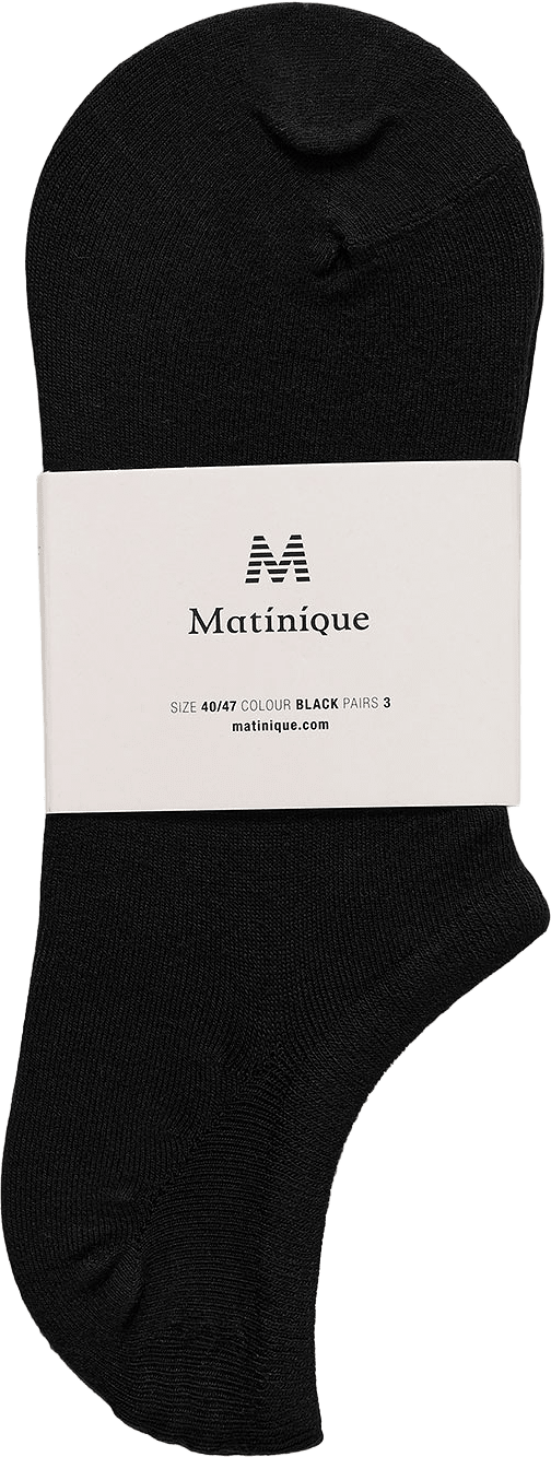 No show Socks 3-pack, från Matinique, i färgen Black.