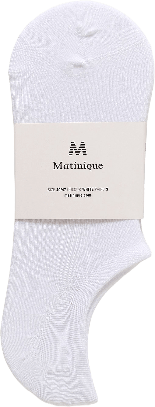 No show Socks 3-pack, från Matinique, i färgen White.