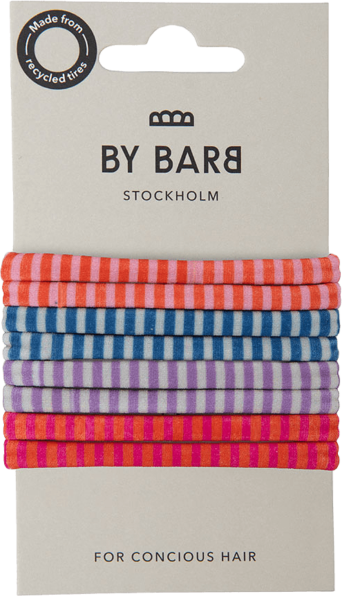 Hårsnoddar recycled 8-pack, från ByBarb, i färgen Randiga.