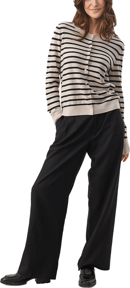 EllahPW Cardigan, från Part Two, i färgen Black Stripe.