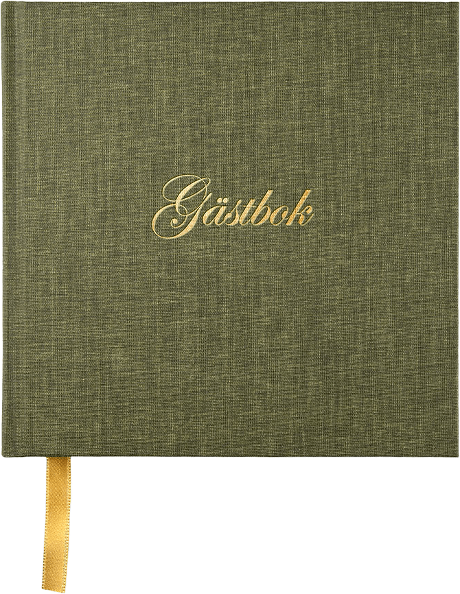 Gästbok 185x185, från Paperstyle, i färgen Khaki Green.