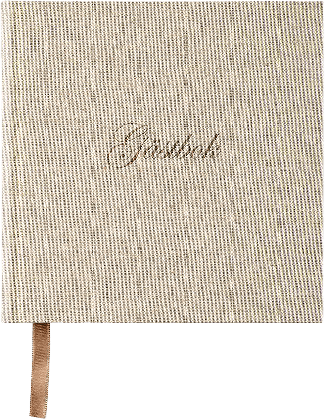 Gästbok 185x185, från Paperstyle, i färgen Rough Linen.