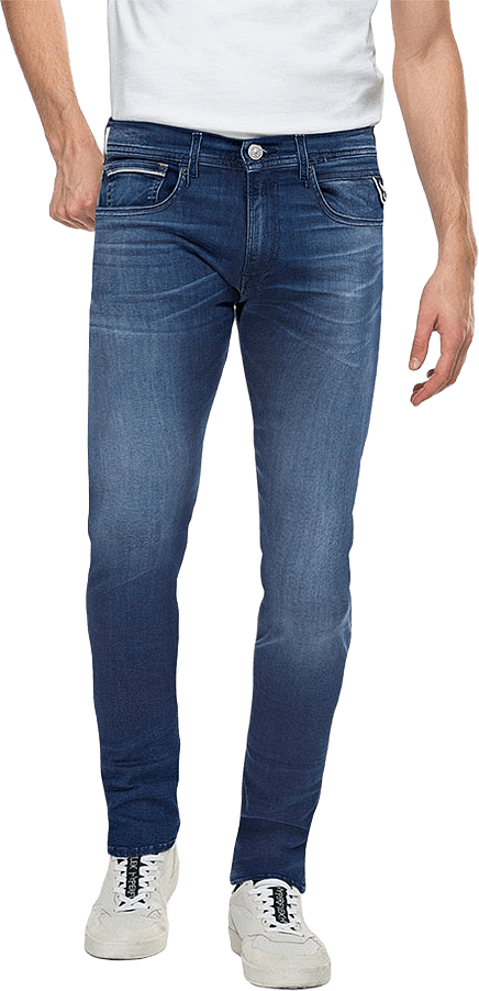 Straight Fit Grover Jeans, från Replay, i färgen Medium Blue.