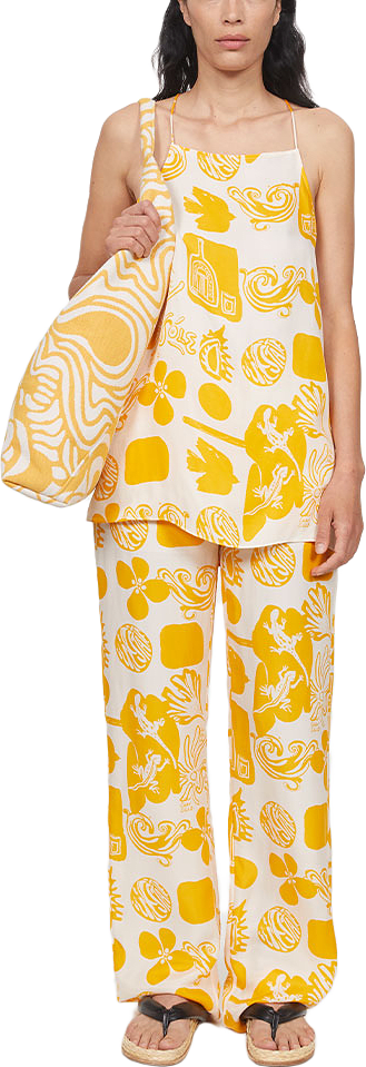 Sera Print Blouse, från Rodebjer, i färgen Marigold.