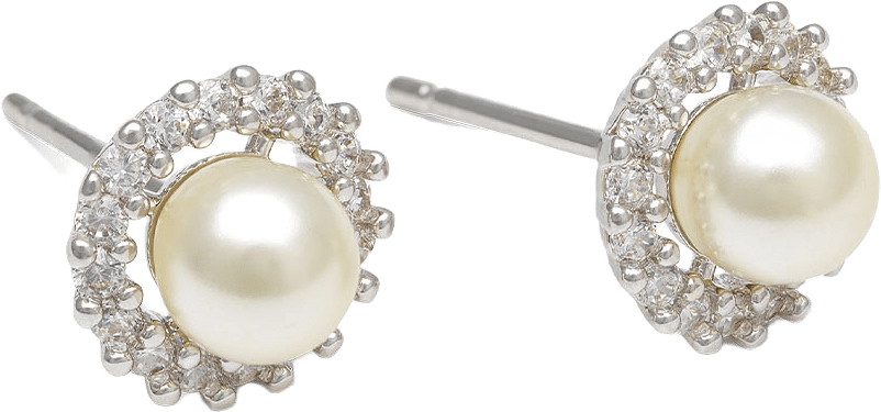 Colette pearl stud earrings - Ivory pearl, från Lily and Rose, i färgen Ivory Pearl.