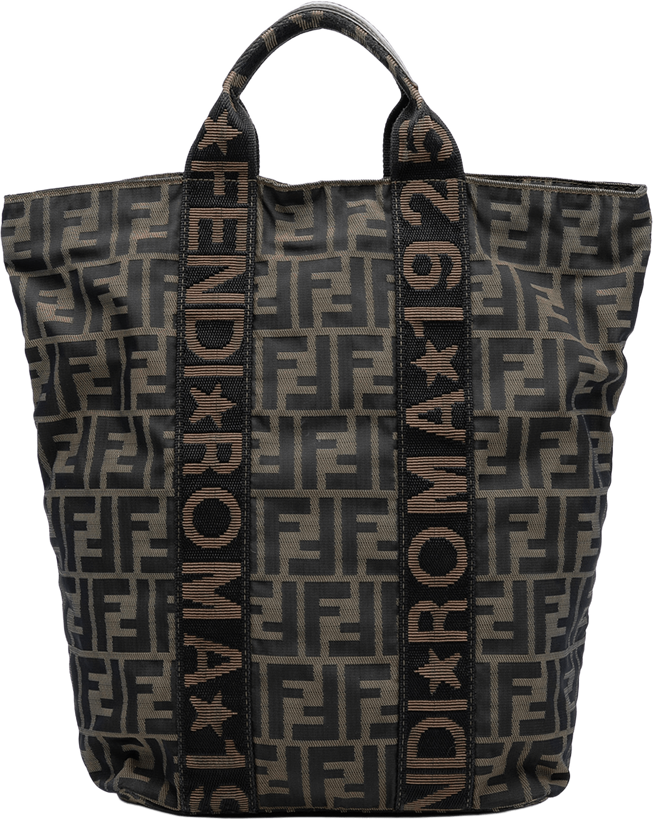 Fendi Zucca Canvas Roma 1925 Shopping Tote, från Luxclusif, i färgen brown.