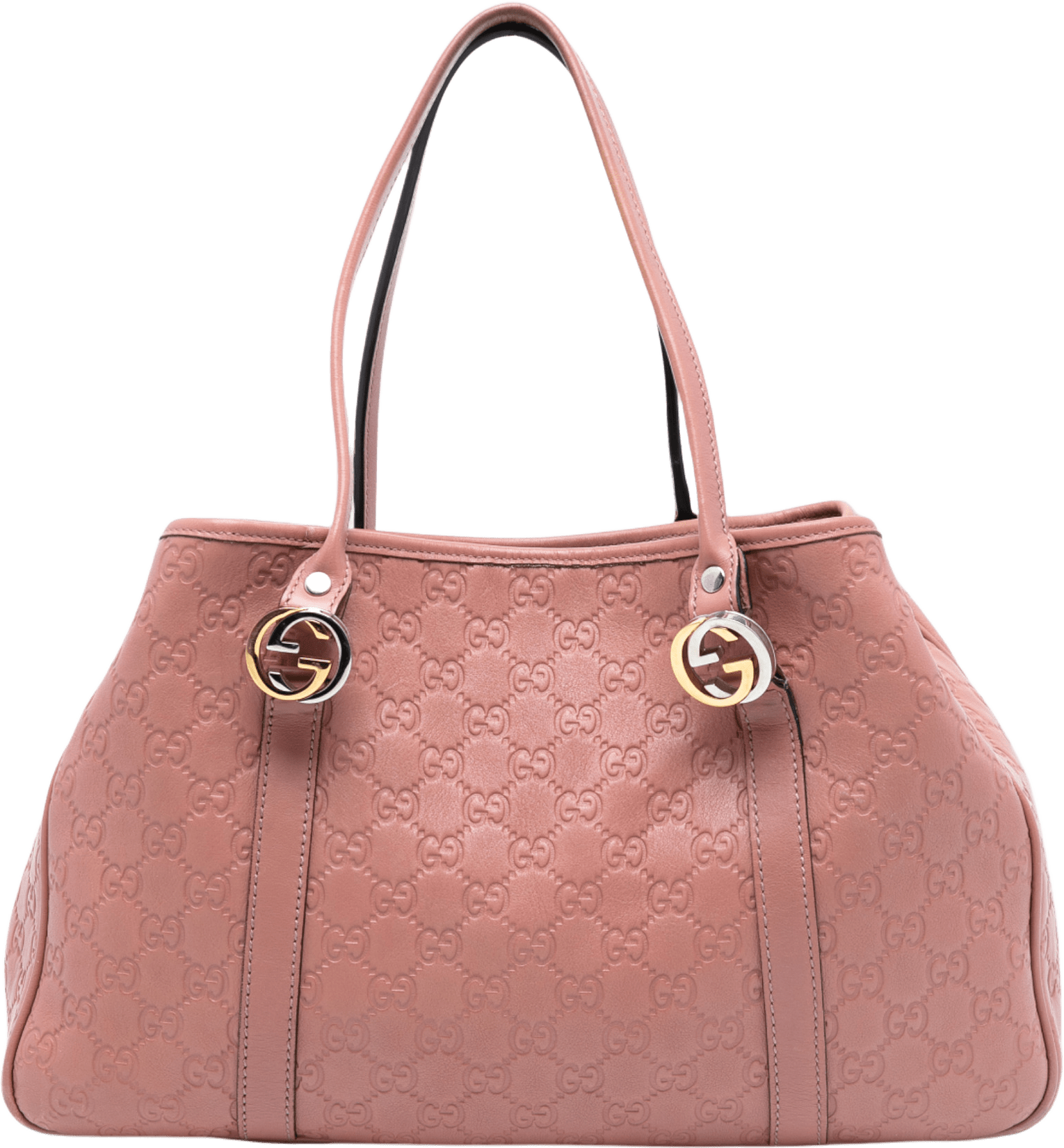Gucci Guccissima Twins Tote, från Luxclusif, i färgen pink.