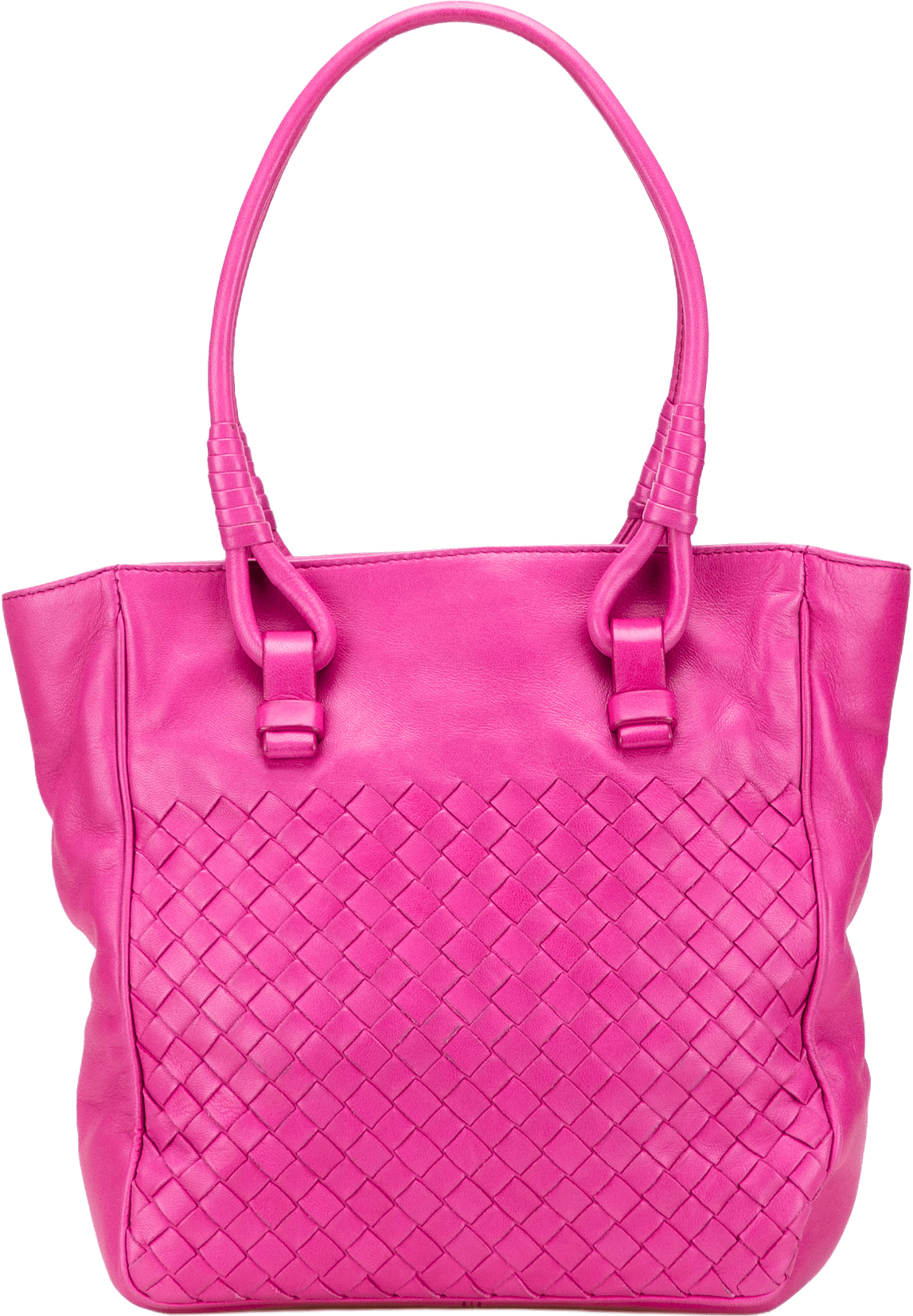 Bottega Veneta Nappa Intrecciato Tote, från Luxclusif, i färgen hot pink.