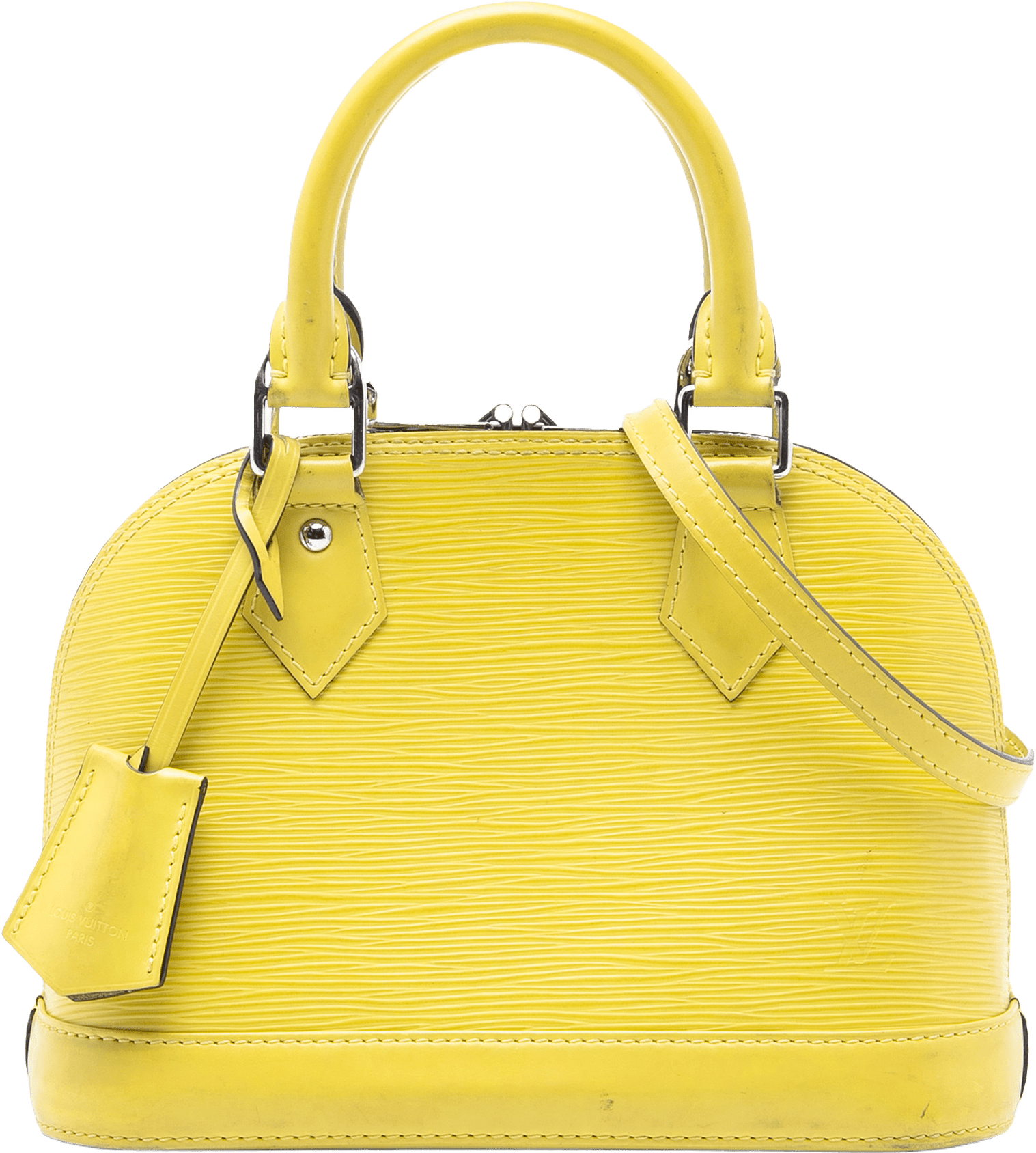 Louis Vuitton Epi Alma Bb, från Luxclusif, i färgen yellow.