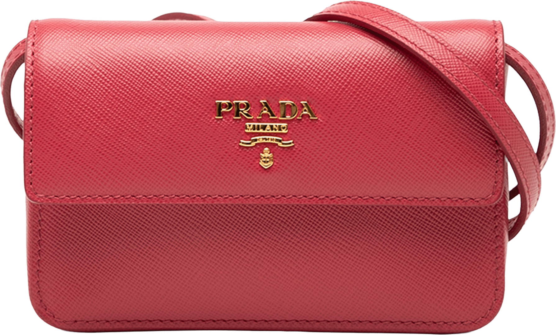 Prada Saffiano Crossbody, från Luxclusif, i färgen red.