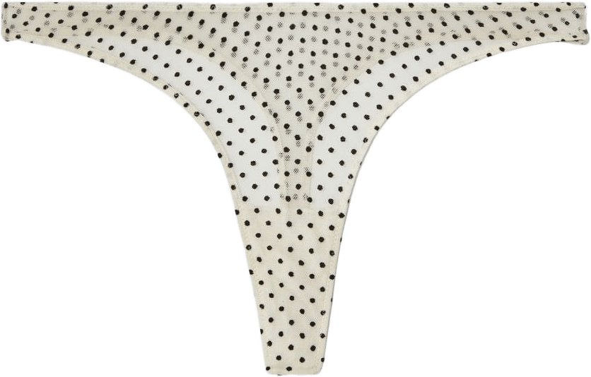 Mesh Thong, från Understatement, i färgen cream/black.