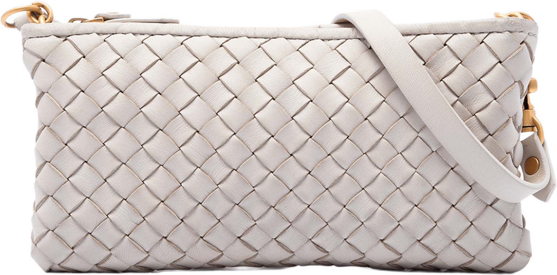 Bottega Veneta Nappa Intrecciato Pouch On Strap, från Luxclusif, i färgen vit.