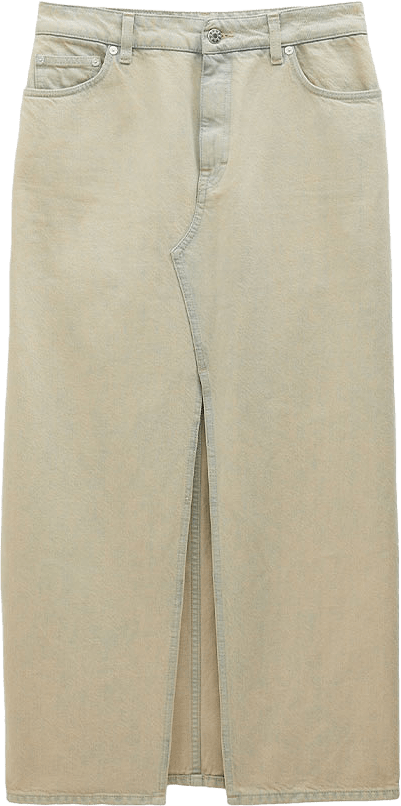 Long Slit Denim Skirt, från Filippa K, i färgen Beige Over.