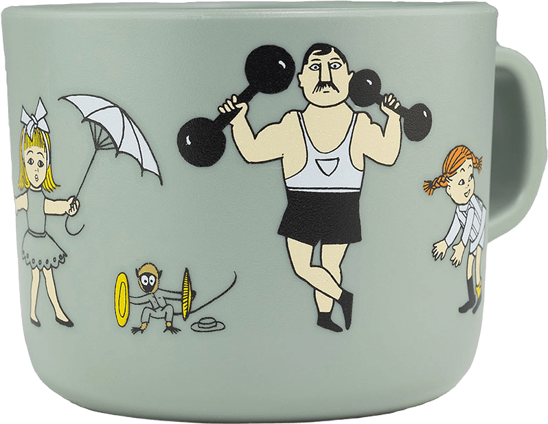 Pippi Cirkus, Mugg med handtag, grön, från PIPPI, i färgen Green.