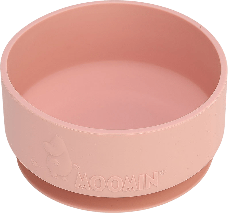 Mumin Silikon, Skål med Sugkopp, Lovely Pink, från RättStart, i färgen Pink.