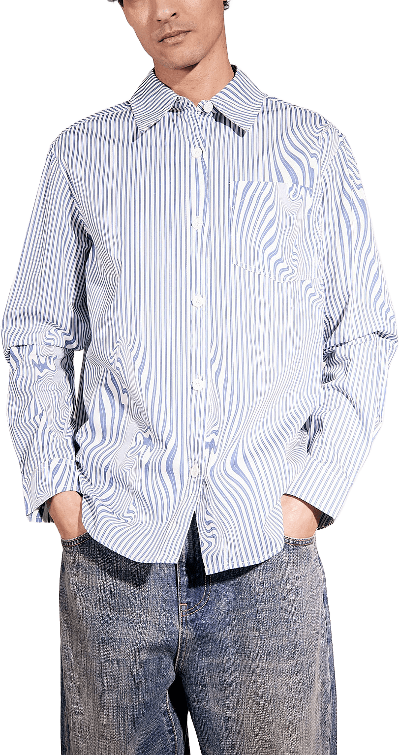 Lawrence, från Brixtol Textiles, i färgen Blue Glitch Stripe.