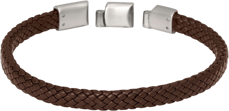 Lamin Läderarmband, från by BILLGREN, i färgen brown/steel.