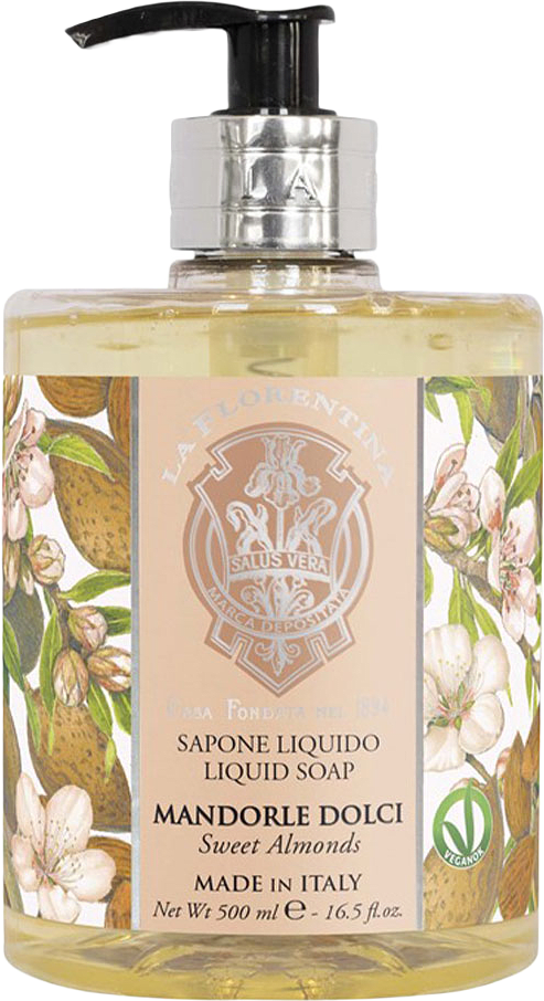 Handtvål Flytande Sweet Almond, från La Florentina.