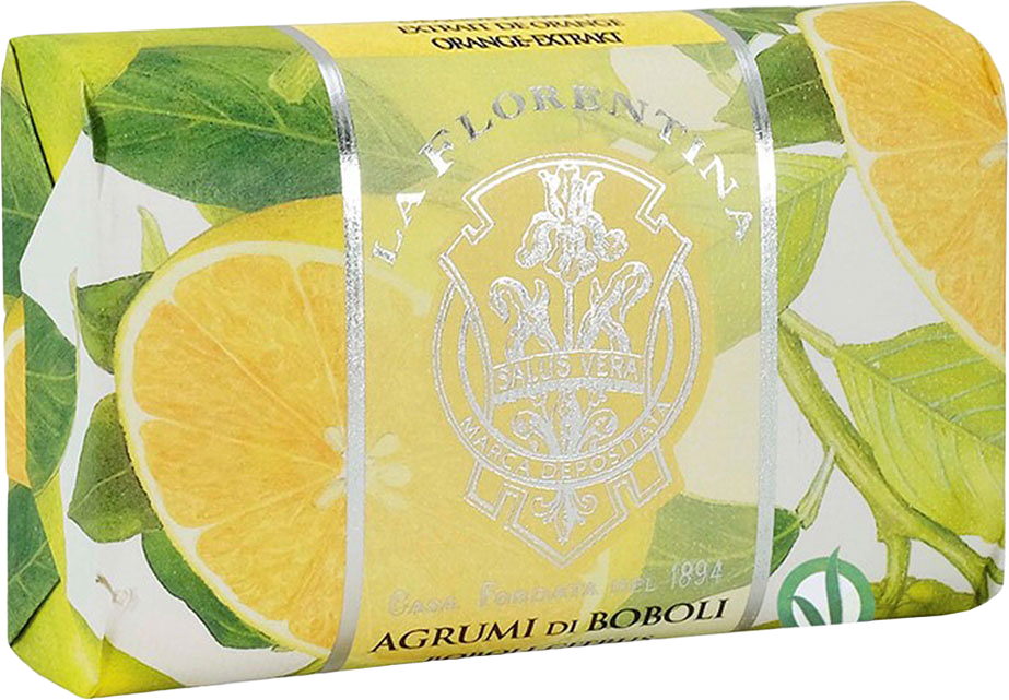 Fast tvål papperomslag Boboli Citrus, från La Florentina.