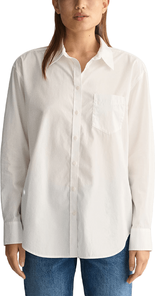 REL POPLIN SHIRT, från GANT, i färgen White.