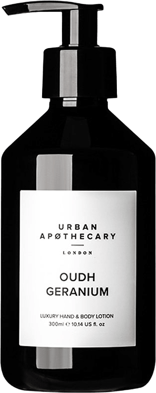 Hand & Kroppslotion Oudh Geranium, från URBAN APØTHECARY.