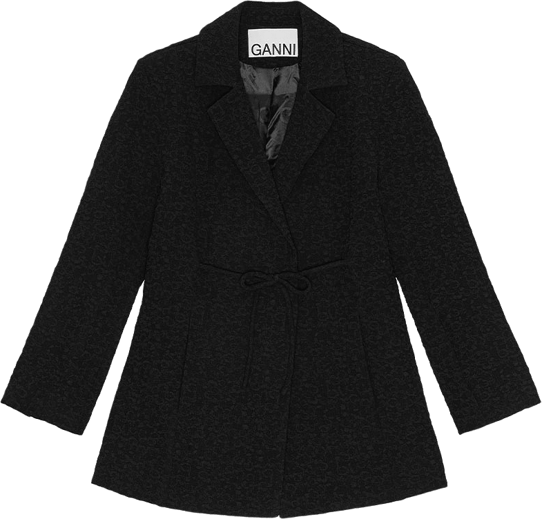 Textured Suiting Tiestring Blazer