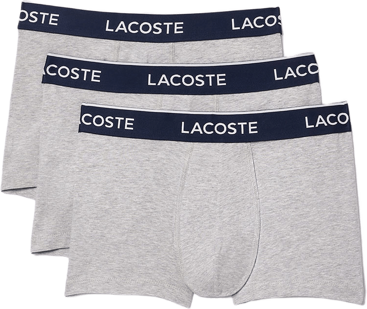 3-Pack Stretch Trunks, från Lacoste, i färgen Silver Chine.
